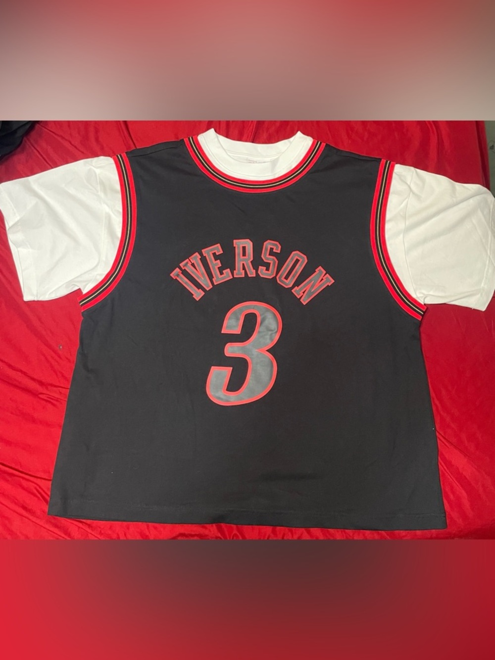 Mitchell & Ness Allen Iverson #3 Philadelphia 76ers T-Shirt Jersey Large NWOT